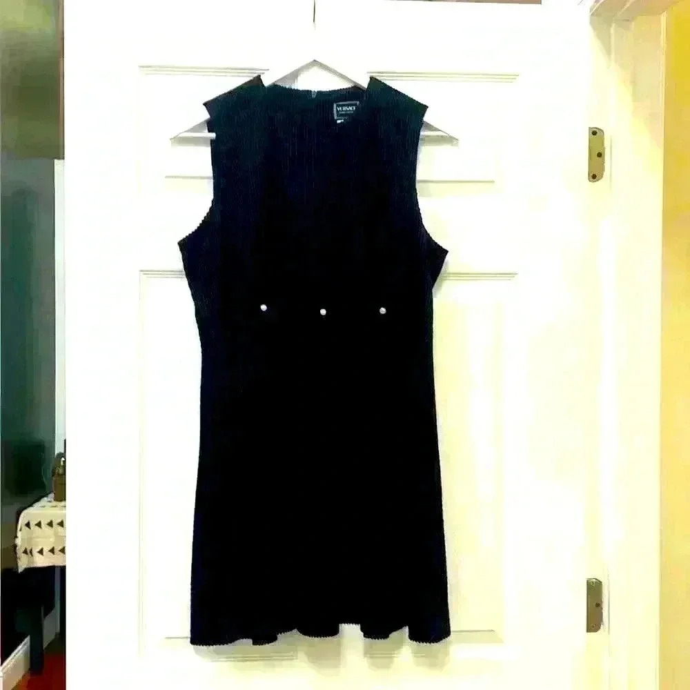Versace Jeans Couture Corduroy Vintage Black Dress
